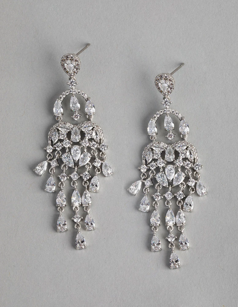 Rhodium Chandelier Drop Earrings