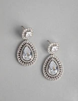 Silver Cubic Zirconia Pear Drop Earrings