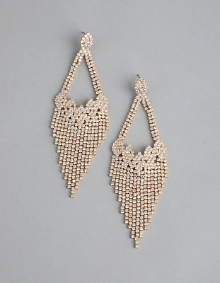 Gold Cubic Zirconia Chandelier Earrings