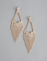 Gold Cubic Zirconia Chandelier Earrings