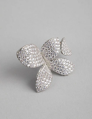 Silver Cubic Zirconia Butterfly Ring