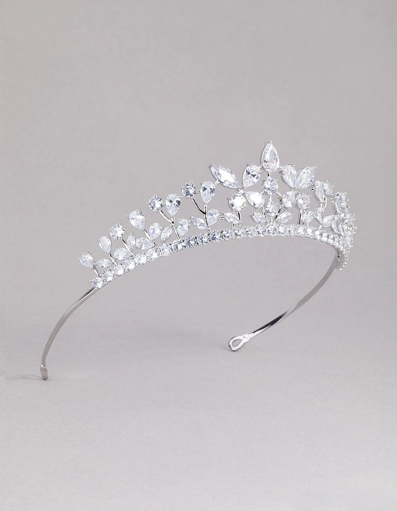 Silver Cubic Zirconia Royal Crown Alice Band