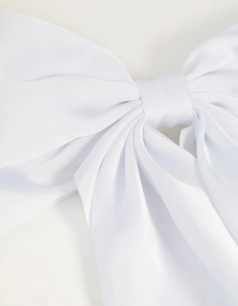 White Bow Clip