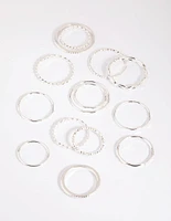 Silver Mixed Band Ring Pack