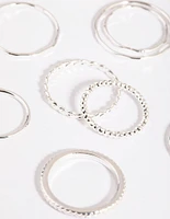 Silver Mixed Band Ring Pack