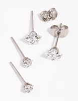 Surgical Steel Diamante Star Stud Earring Pack