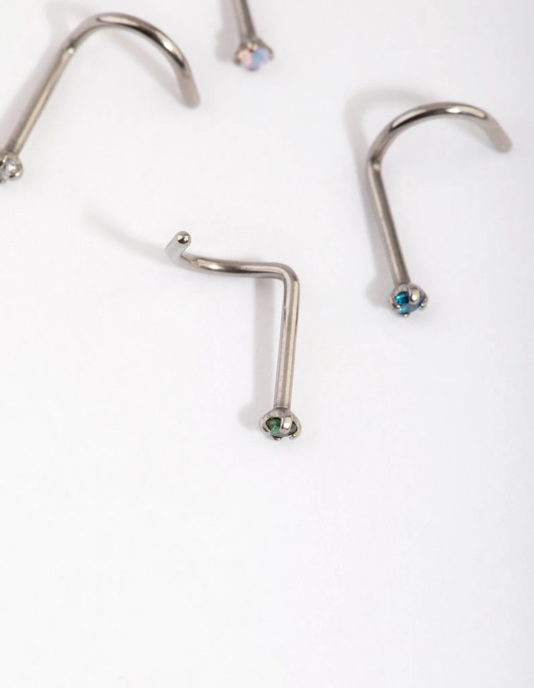 Titanium Nose Stud 4-Pack