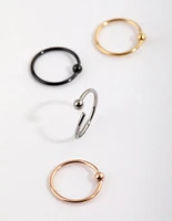 Titanium Plain Nose Ring 4-Pack