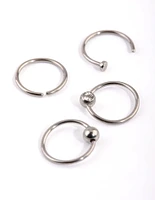 Titanium Mixed Nose Ring 4-Pack