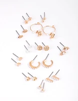 Gold Celestial Pearl Stud Earring 12-Pack