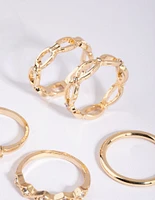 Gold Diamante Ring 8-Pack