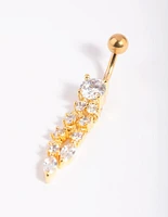 Gold Plated Titanium Dangle Belly Bar