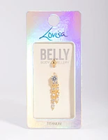Gold Plated Titanium Dangle Belly Bar
