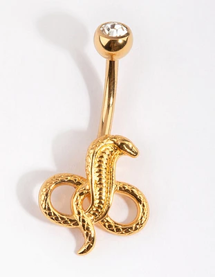 Gold Plated Titanium Snake Belly Bar