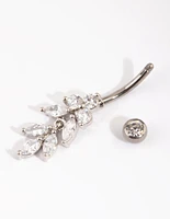 Titanium Marquise Diamante Belly Bar