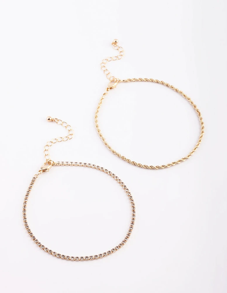 Gold Plated Anklet Set