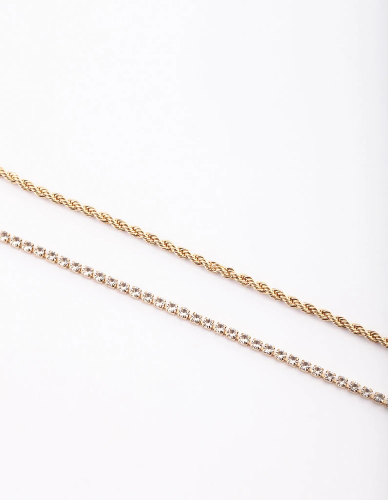 Gold Plated Anklet Set