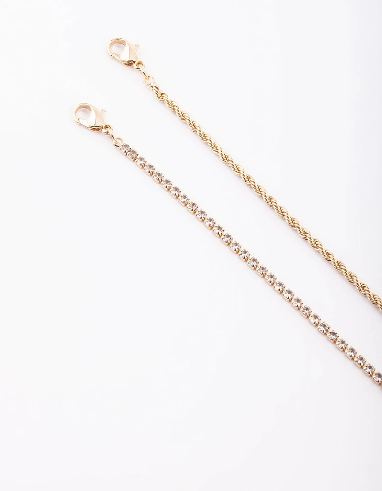 Gold Plated Anklet Set