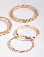 Gold Diamante RIng 6-Pack