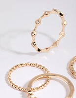 Gold Diamante RIng 6-Pack