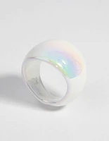 White Marble Glass Ring