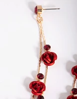 Red Rose Drop Earrings