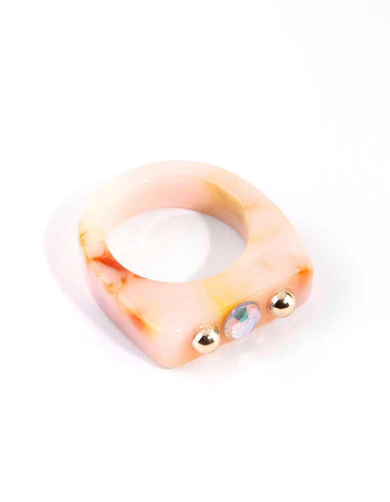 Cream Marble Ring