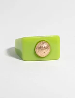 90s Green & Gold Plastic Ring