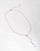 Rose Gold Cubic Zirconia Flower Vine Necklace