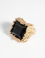 Gold & Black Stone Ring