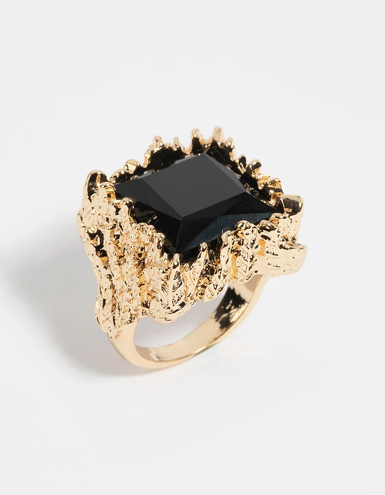 Gold & Black Stone Ring