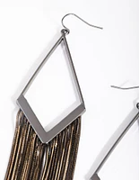 Gunmetal Snake Chain Drop Earrings