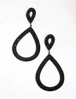 Gunmetal Teardrop Statement Earrings