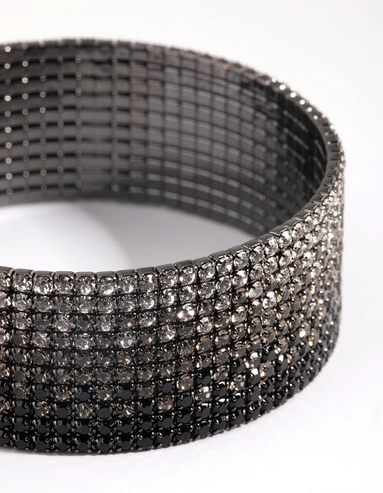 Gunmetal Ombre Diamante Cuff Bracelet