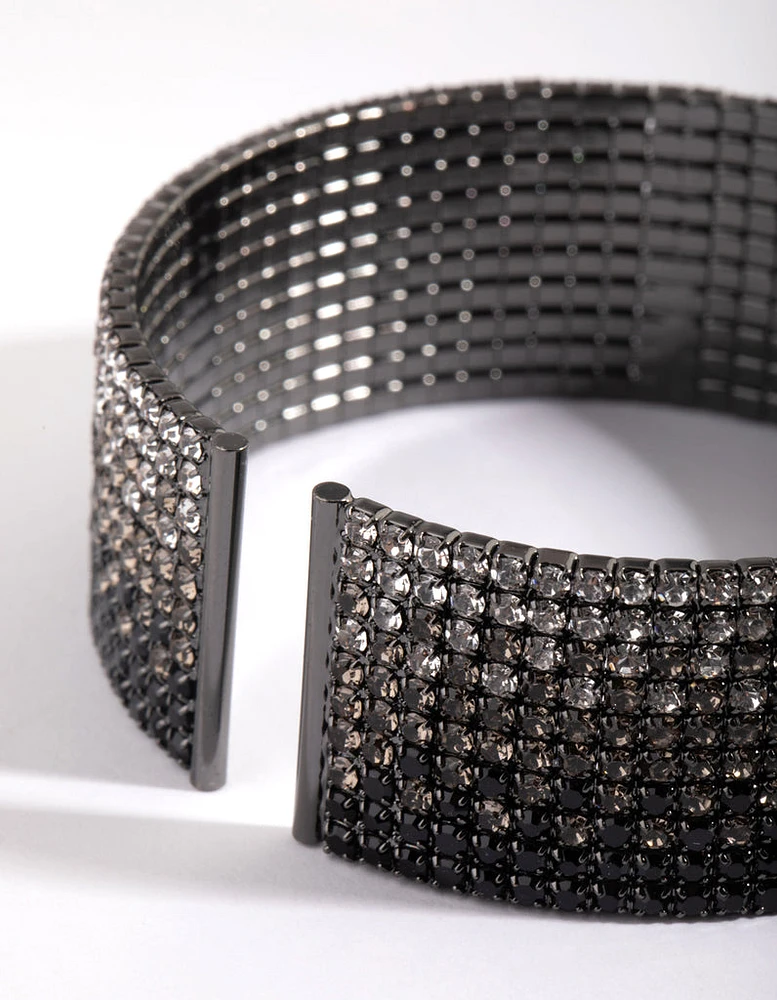 Gunmetal Ombre Diamante Cuff Bracelet