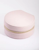 Faux Leather Mirror Travel Jewellery Box