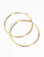 Gold Plated Large Hoop Earrings