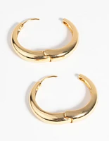 Gold Plated Medium Huggie Hoop Earrings