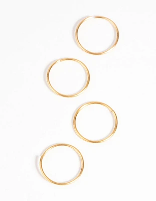 Gold-Plated Surgical Steel Nose Ring 4-Pack