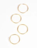 Gold-Plated Surgical Steel Nose Ring 4-Pack