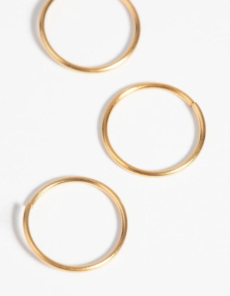 Gold-Plated Surgical Steel Nose Ring 4-Pack