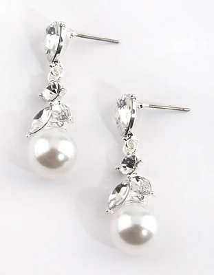 Silver Pearl Drop Earrings