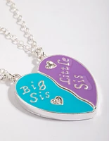 Kids Sister Heart Necklace Set