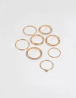 Gold Enamel Circle Ring Pack