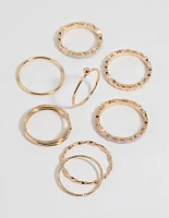 Gold Enamel Circle Ring Pack