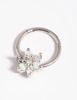 Surgical Steel Pretty Flower Clicker Ring