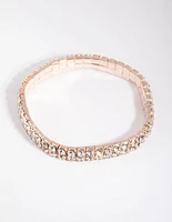 Rose Gold Diamante Stretch Bracelet