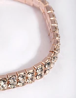 Rose Gold Diamante Stretch Bracelet