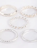 Silver Croissant Ring 5-Pack