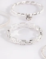 Silver Links Ring 4-Pack